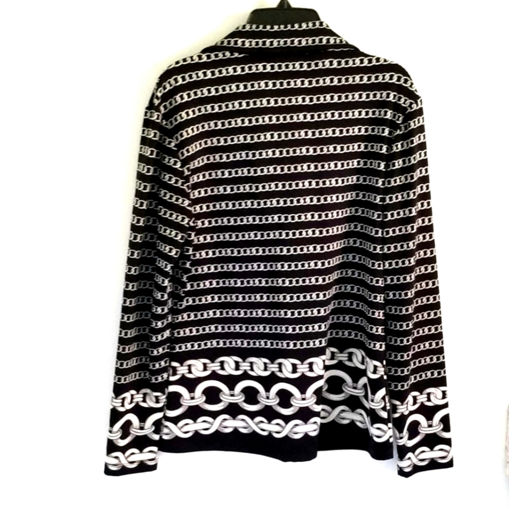 J. McLaughlin Black White Shirt with Enamel Buttons Catalina Cloth - Picture 6 of 6